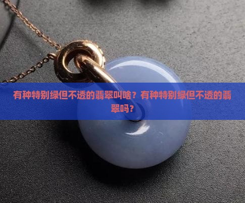 有种特别绿但不透的翡翠叫啥？有种特别绿但不透的翡翠吗？