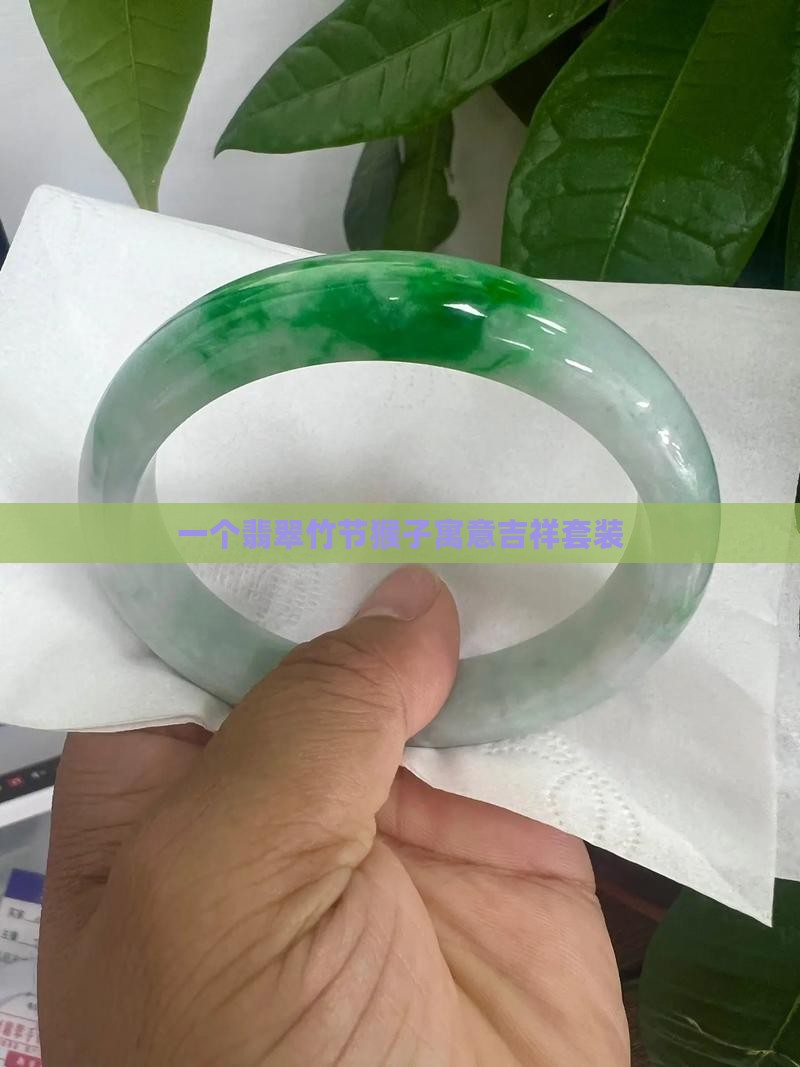 一个翡翠竹节猴子寓意吉祥套装
