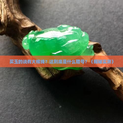 买玉的说有大棉线是什么意思
