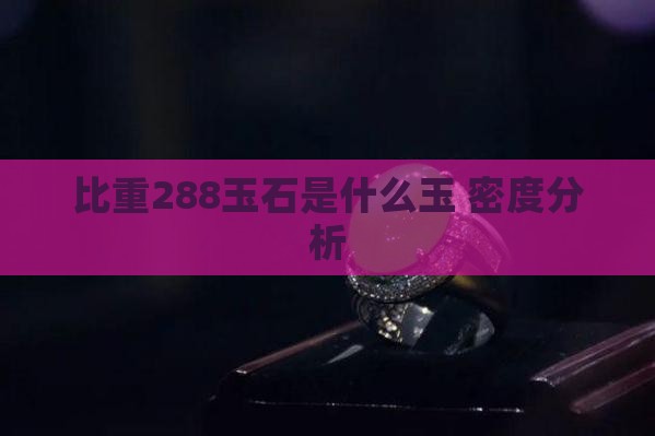 比重288玉石是什么玉