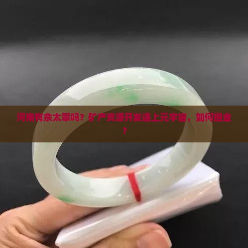 河南有佘太翠吗？矿产资源开发遇上元宇宙，如何掘金？