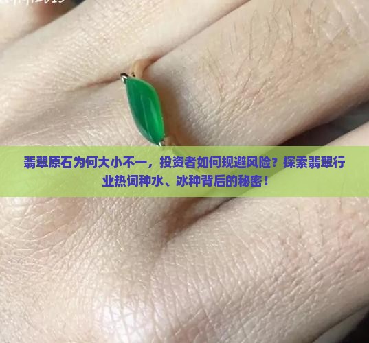 翡翠原石为何大小不一，投资者如何规避风险？探索翡翠行业热词种水、冰种背后的秘密！