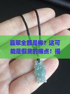 翡翠全部是棉？这可能是假货的痛点！揭秘种草与踩雷的关键！