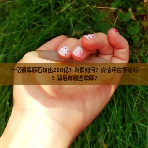 一亿翡翠原石切出200亿？真假如何？价值评估靠谱吗？背后有哪些故事？