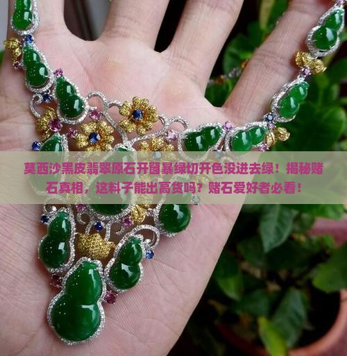 莫西沙黑皮翡翠原石开窗暴绿切开色没进去绿