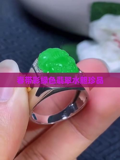 春带彩绿色翡翠水胆珍品