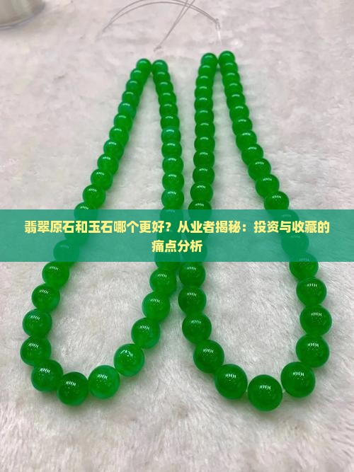 翡翠原石和玉石哪个更好？从业者揭秘：投资与收藏的痛点分析