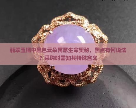 翡翠玉镯中黑色云朵寓意生命奥秘，黑点有何说法？采购时需知其特殊含义
