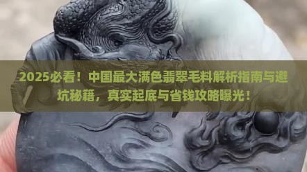 中国最大的满色翡翠毛料