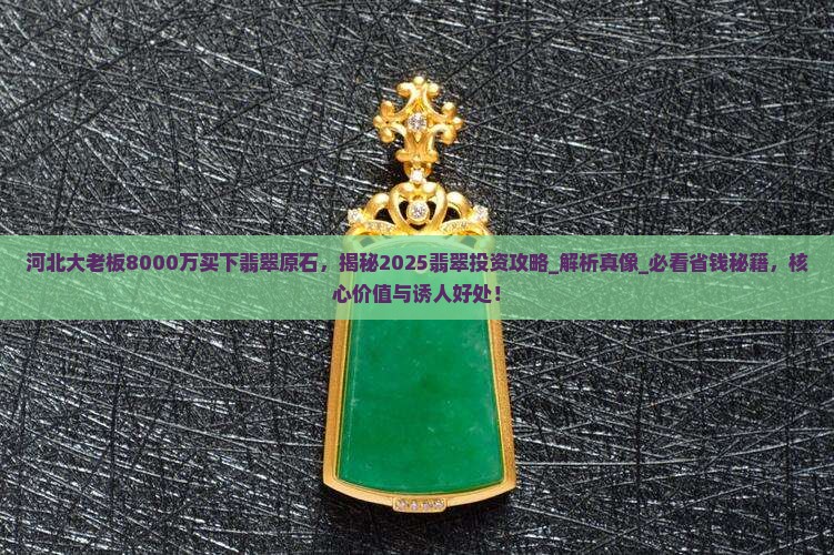 河北大老板8000万买下翡翠原石