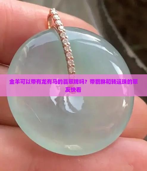 金羊可以带有龙有马的翡翠牌吗？带貔貅和转运珠的翠友快看