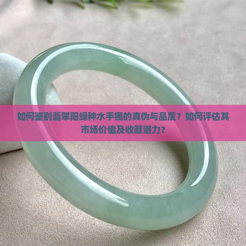如何鉴别翡翠阳绿种水手镯的真伪与品质？如何评估其市场价值及收藏潜力？