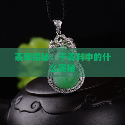 翡翠揭秘：干青料中的什么奥秘