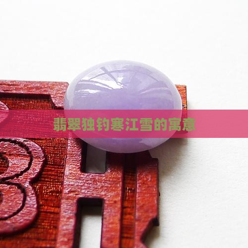 翡翠独钓寒江雪的寓意