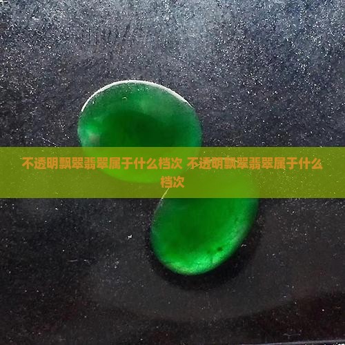 不透明飘翠翡翠属于什么档次
