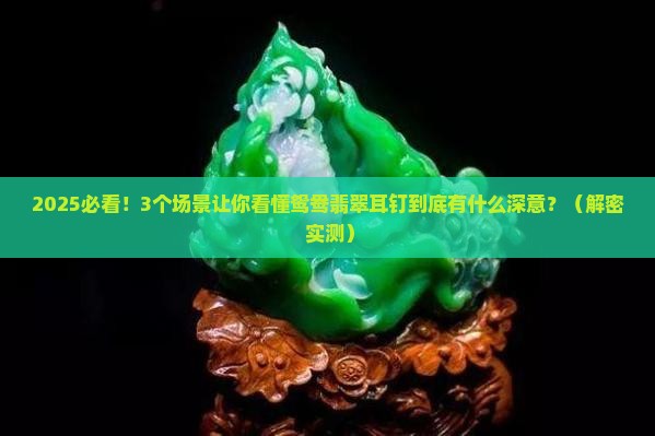 鸳鸯翡翠耳钉寓意和象征
