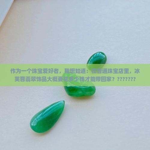 作为一个珠宝爱好者，我想知道：在普通珠宝店里，冰芙蓉翡翠饰品大概要花多少钱才能带回家？???????