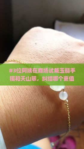 #3位阿姨在商场试戴玉髓手镯和天山翠，纠结哪个更值得买？急求推荐