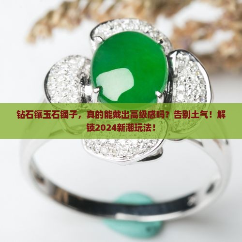 钻石镶玉石镯子