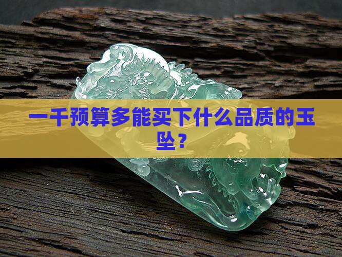 一千预算多能买下什么品质的玉坠？