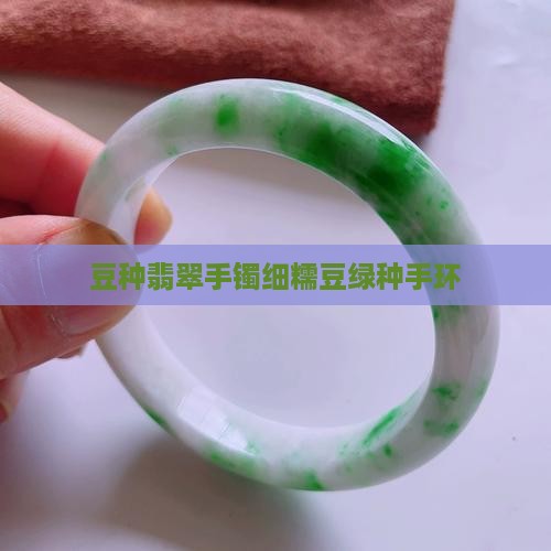 豆种翡翠手镯细糯豆绿种手环