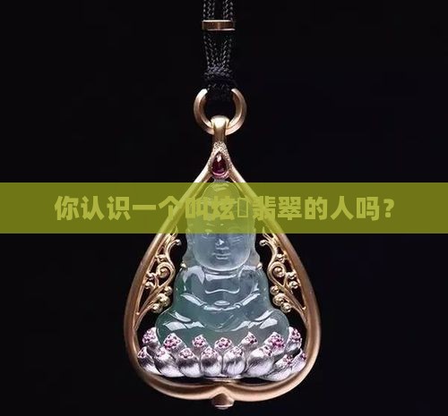 你认识一个叫炫堉翡翠的人吗？