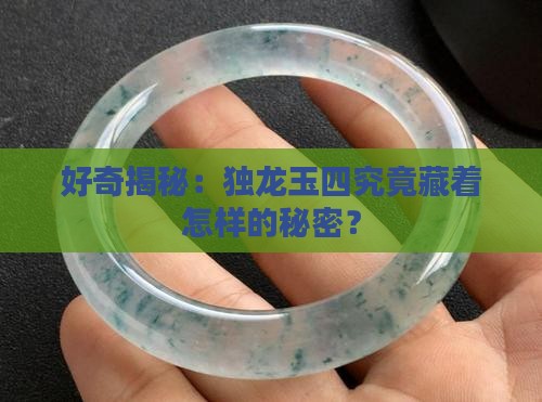 好奇揭秘：独龙玉四究竟藏着怎样的秘密？