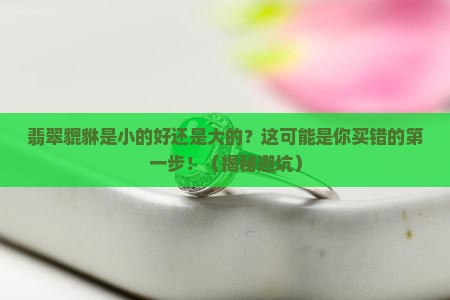 翡翠貔貅是小的好还是大的