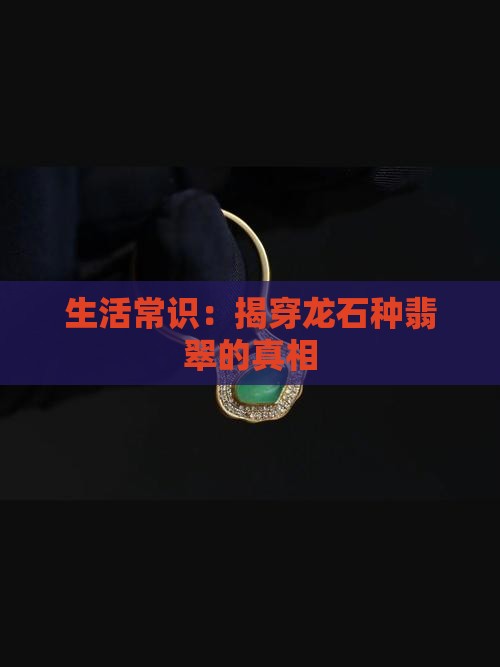 生活常识：揭穿龙石种翡翠的真相