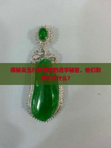卖玉的经常说的透字什么什么