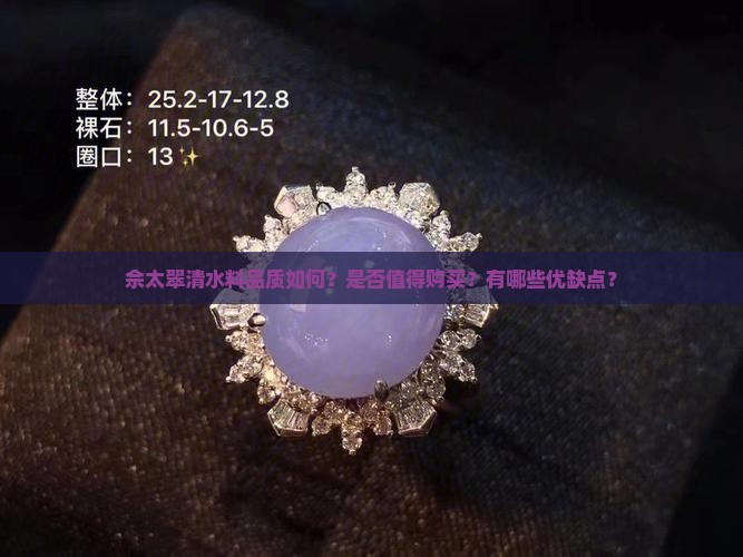 佘太翠清水料好不好