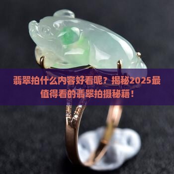 翡翠拍什么内容好看呢