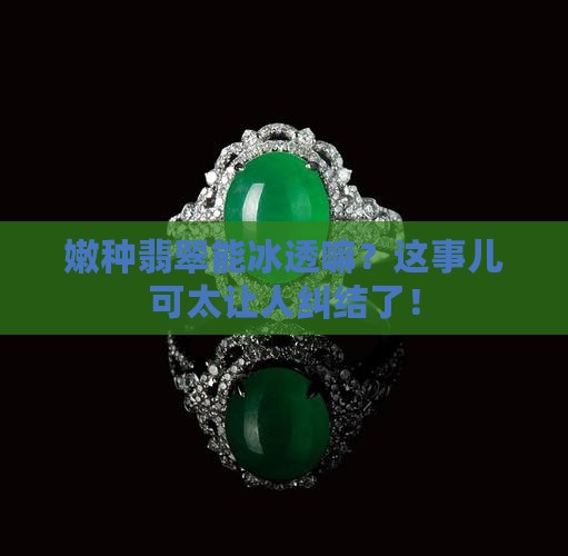 嫩种翡翠会冰透吗