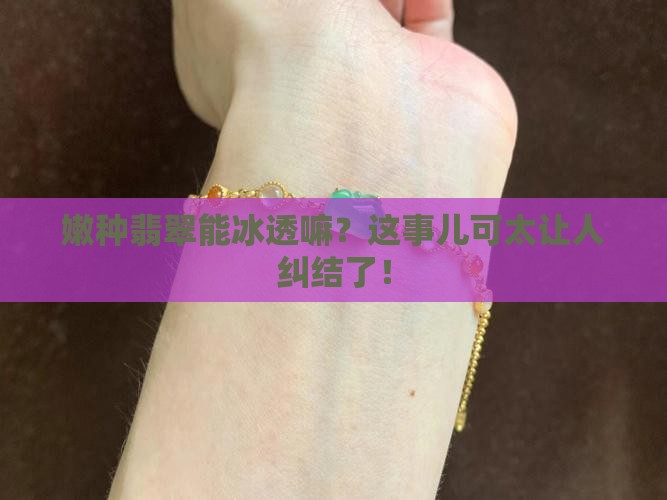 嫩种翡翠会冰透吗