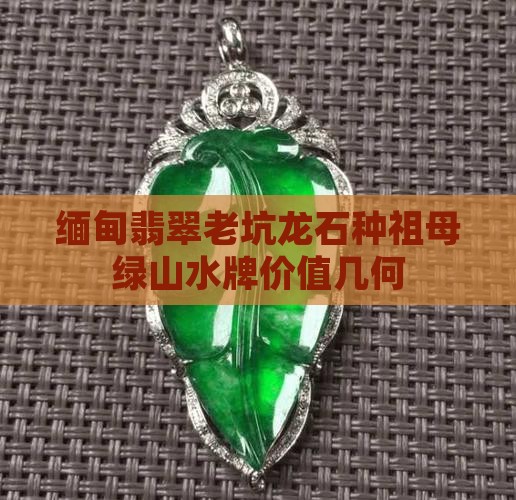 缅甸翡翠老坑龙石种祖母绿山水牌值钱吗