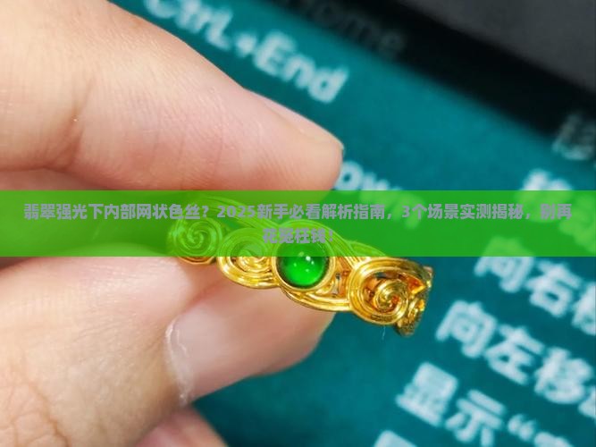 翡翠强光下内部网状色丝