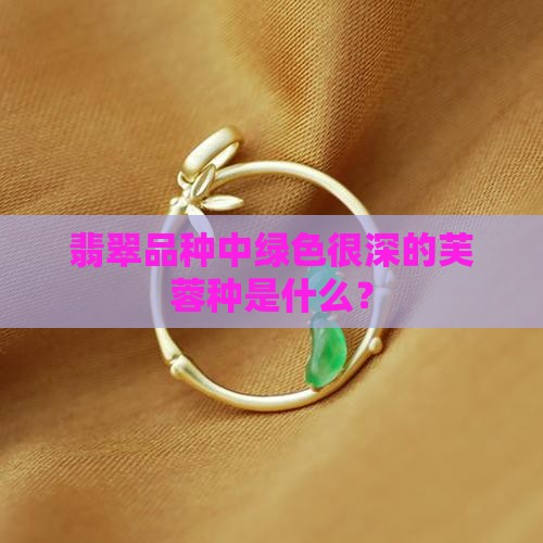 颜色很绿的翡翠是什么品种