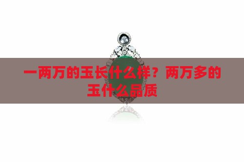 一两万的玉长什么样