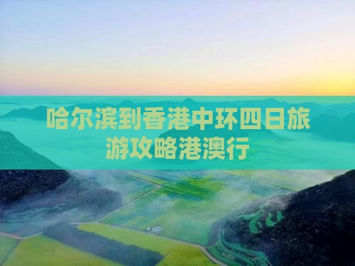 哈尔滨到香港中环四日旅游攻略港澳行
