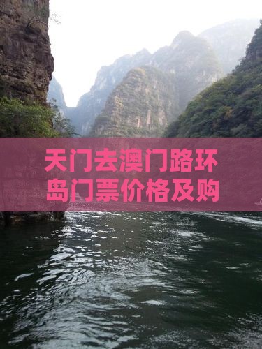 天门去澳门路环岛门票价格及购买方式