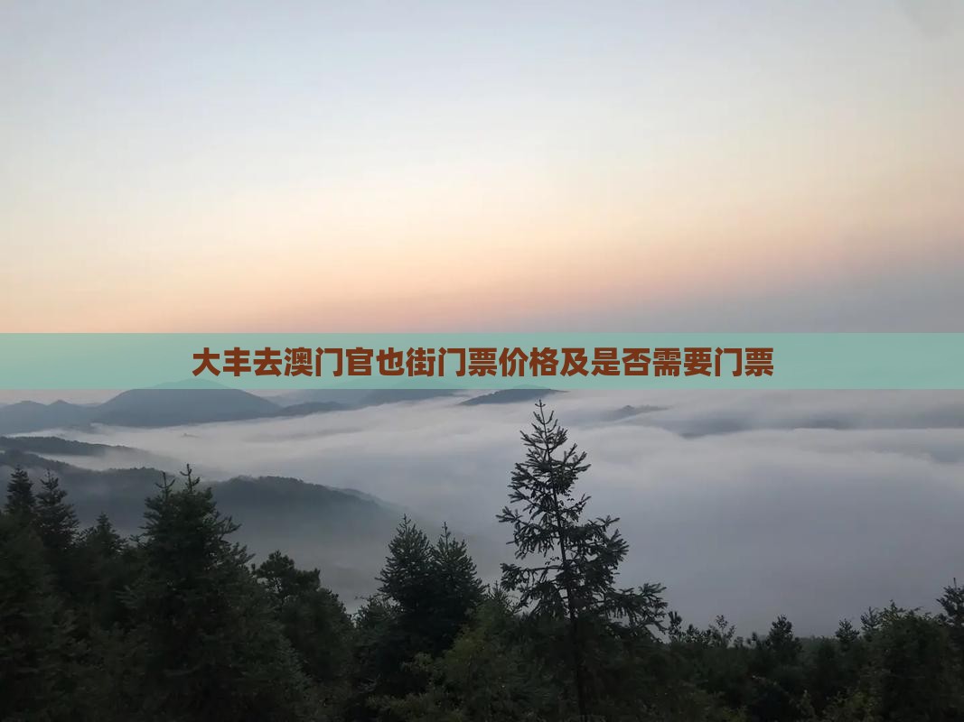 大丰去澳门官也街门票价格及是否需要门票