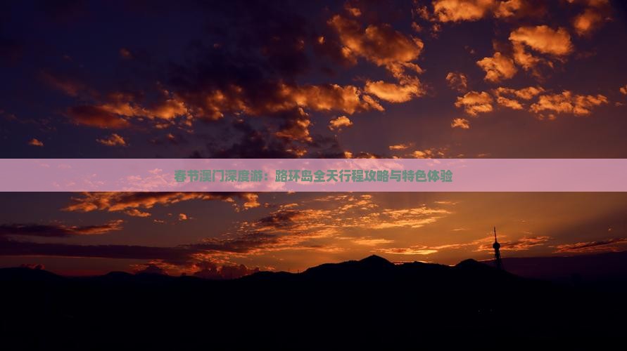 春节澳门深度游：路环岛全天行程攻略与特色体验