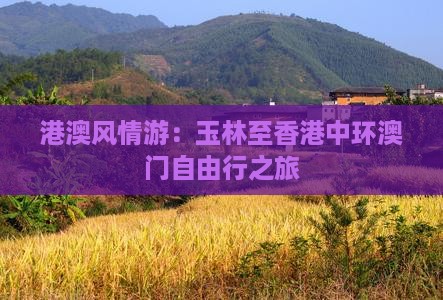 港澳风情游：玉林至香港中环澳门自由行之旅