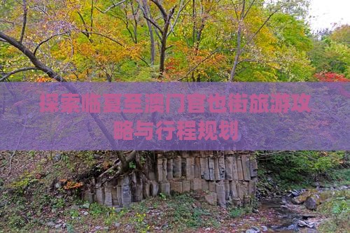 探索临夏至澳门官也街旅游攻略与行程规划