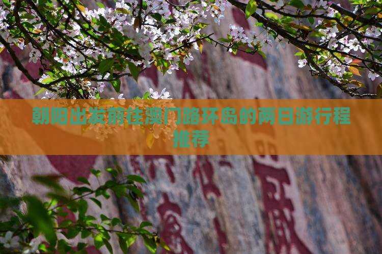 朝阳出发前往澳门路环岛的两日游行程推荐