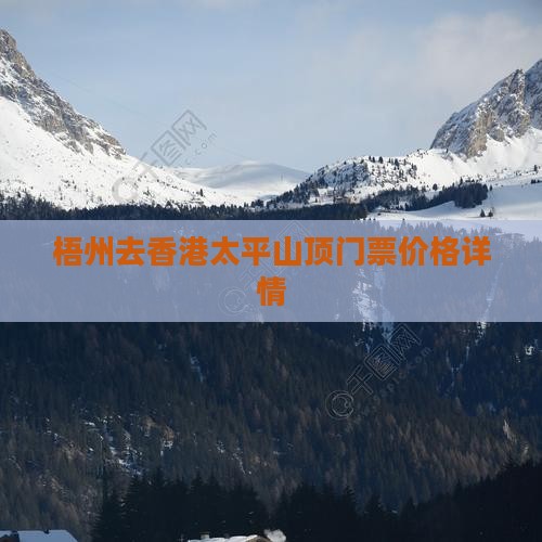 梧州去香港太平山顶门票价格详情