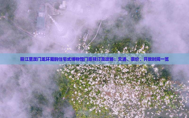 丽江至澳门龙环葡韵住宅式博物馆门票预订及攻略：交通、票价、开放时间一览