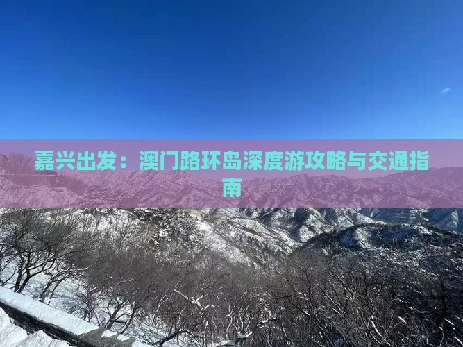 嘉兴出发：澳门路环岛深度游攻略与交通指南