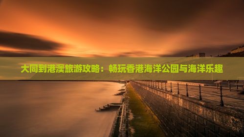 大同到港澳旅游攻略：畅玩香港海洋公园与海洋乐趣