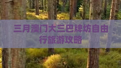 三月澳门大三巴牌坊自由行旅游攻略